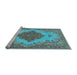 Sideview of Machine Washable Persian Light Blue Traditional Rug, wshtr4176lblu