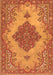 Serging Thickness of Machine Washable Persian Orange Traditional Area Rugs, wshtr4176org