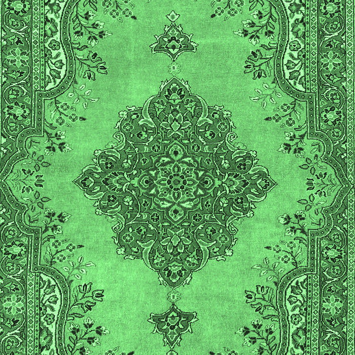 Machine Washable Persian Emerald Green Traditional Area Rugs, wshtr4176emgrn