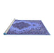 Sideview of Machine Washable Persian Blue Traditional Rug, wshtr4176blu