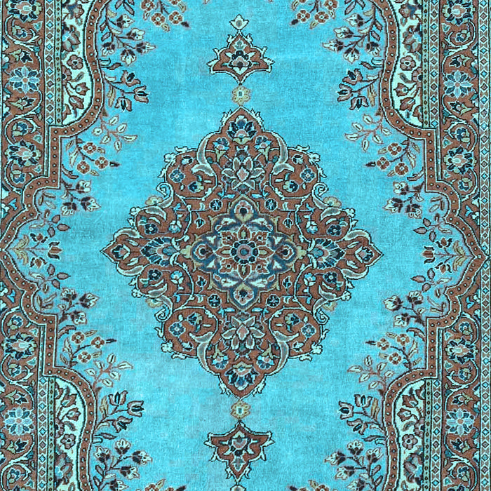 Machine Washable Persian Light Blue Traditional Rug, wshtr4176lblu