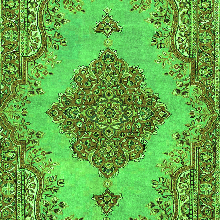Serging Thickness of Machine Washable Persian Green Traditional Area Rugs, wshtr4176grn