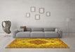 Machine Washable Persian Yellow Traditional Rug in a Living Room, wshtr4176yw