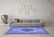 Machine Washable Persian Blue Traditional Rug in a Living Room, wshtr4176blu