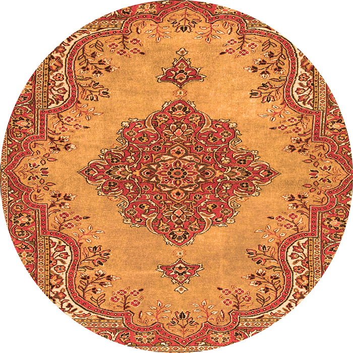 Square Persian Orange Traditional Rug, tr4176org