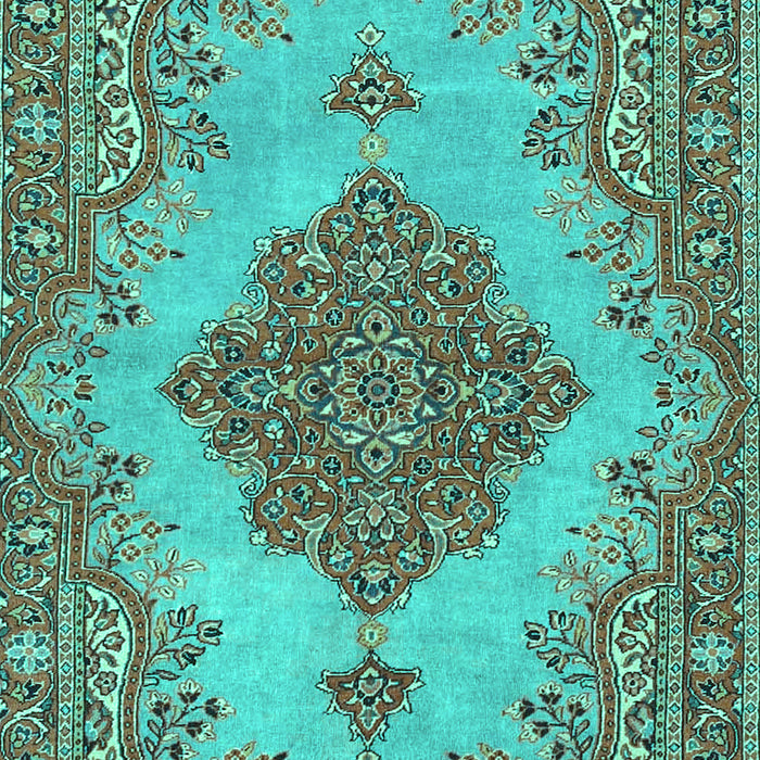 Machine Washable Persian Turquoise Traditional Area Rugs, wshtr4176turq