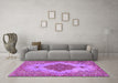 Machine Washable Persian Purple Traditional Area Rugs in a Living Room, wshtr4176pur