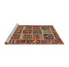 Sideview of Machine Washable Traditional Saffron Red Rug, wshtr4177