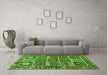 Machine Washable Persian Green Traditional Area Rugs in a Living Room,, wshtr4177grn