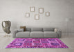 Machine Washable Persian Purple Traditional Area Rugs in a Living Room, wshtr4177pur