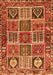 Serging Thickness of Machine Washable Persian Orange Traditional Area Rugs, wshtr4177org