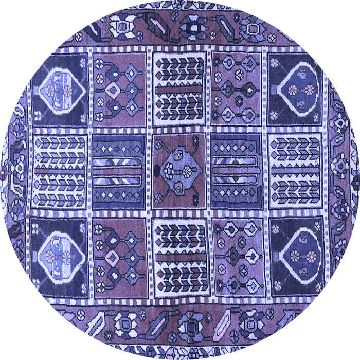 Round Persian Blue Traditional Rug, tr4177blu