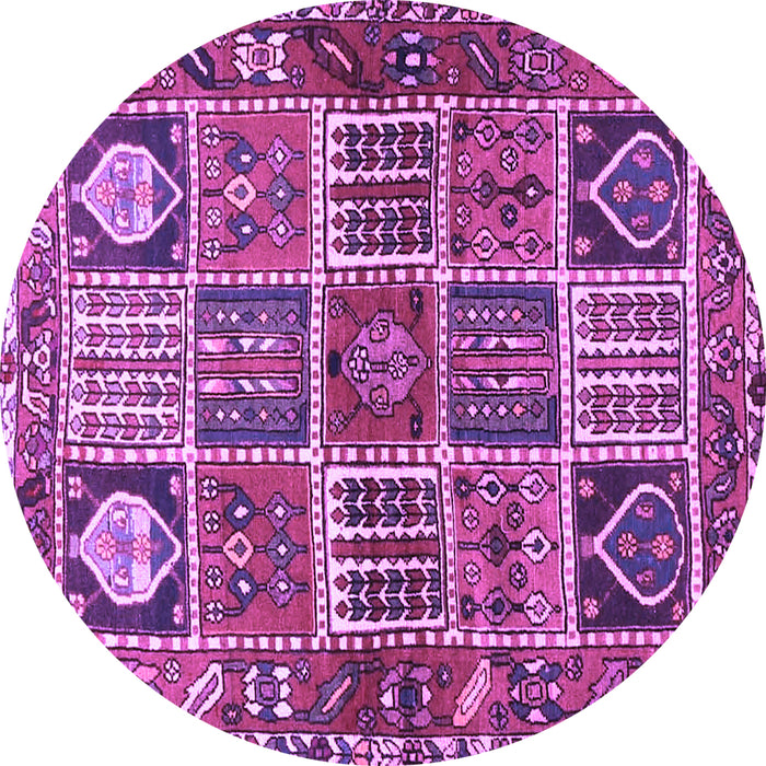 Round Machine Washable Persian Purple Traditional Area Rugs, wshtr4177pur