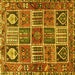 Square Persian Yellow Traditional Rug, tr4177yw