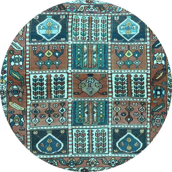 Round Machine Washable Persian Light Blue Traditional Rug, wshtr4177lblu