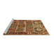 Sideview of Machine Washable Persian Brown Traditional Rug, wshtr4177brn