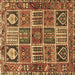 Square Machine Washable Persian Brown Traditional Rug, wshtr4177brn