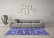 Machine Washable Persian Blue Traditional Rug in a Living Room, wshtr4177blu