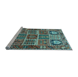 Sideview of Machine Washable Persian Light Blue Traditional Rug, wshtr4177lblu