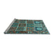 Sideview of Machine Washable Persian Light Blue Traditional Rug, wshtr4177lblu