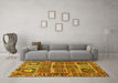 Machine Washable Persian Yellow Traditional Rug in a Living Room, wshtr4177yw