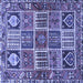 Square Machine Washable Persian Blue Traditional Rug, wshtr4177blu