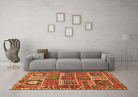 Machine Washable Persian Orange Traditional Rug, wshtr4177org