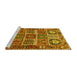 Sideview of Machine Washable Persian Yellow Traditional Rug, wshtr4177yw