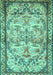 Machine Washable Persian Turquoise Traditional Area Rugs, wshtr4178turq