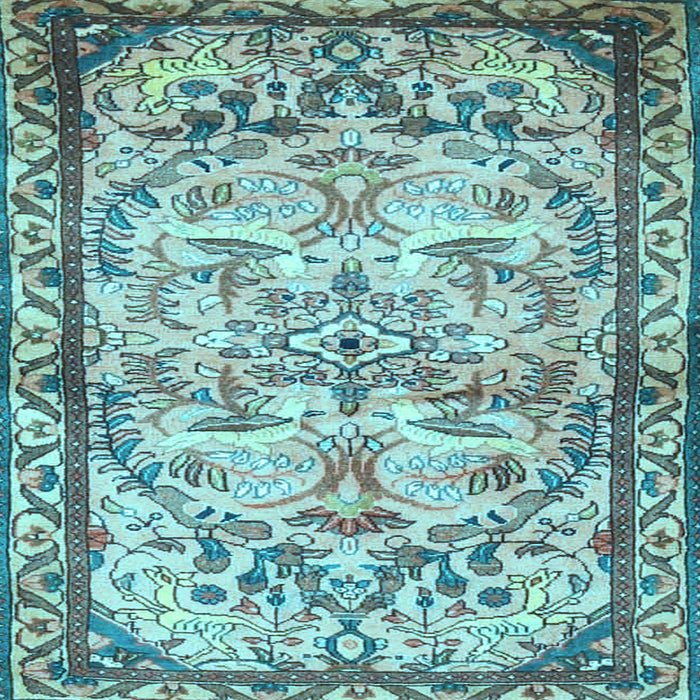 Square Machine Washable Persian Light Blue Traditional Rug, wshtr4178lblu