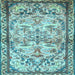 Square Machine Washable Persian Light Blue Traditional Rug, wshtr4178lblu