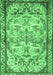 Machine Washable Persian Emerald Green Traditional Area Rugs, wshtr4178emgrn