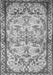 Serging Thickness of Machine Washable Persian Gray Traditional Rug, wshtr4178gry