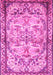 Machine Washable Persian Pink Traditional Rug, wshtr4178pnk