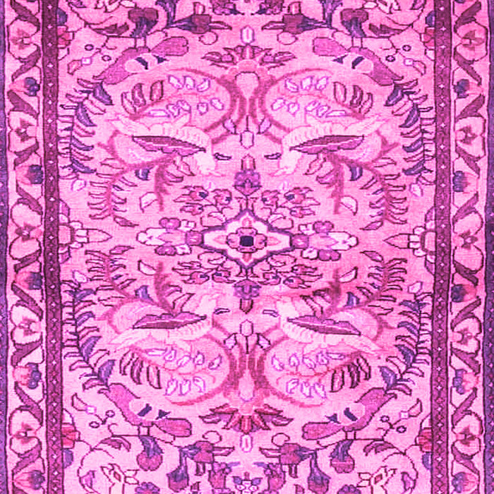 Machine Washable Persian Pink Traditional Rug, wshtr4178pnk