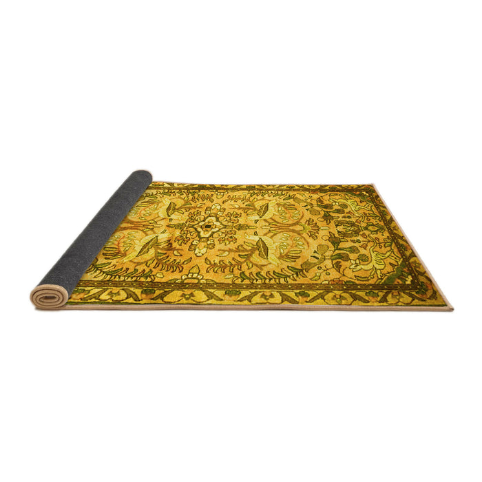 Sideview of Persian Yellow Traditional Rug, tr4178yw