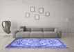 Machine Washable Persian Blue Traditional Rug in a Living Room, wshtr4178blu