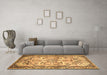 Machine Washable Persian Brown Traditional Rug in a Living Room,, wshtr4178brn