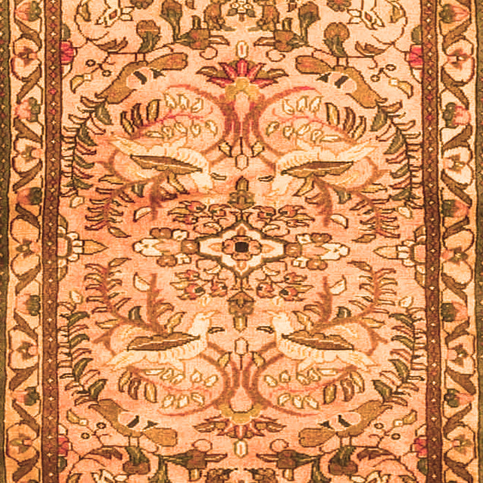 Serging Thickness of Machine Washable Persian Orange Traditional Area Rugs, wshtr4178org