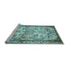 Sideview of Machine Washable Persian Light Blue Traditional Rug, wshtr4178lblu