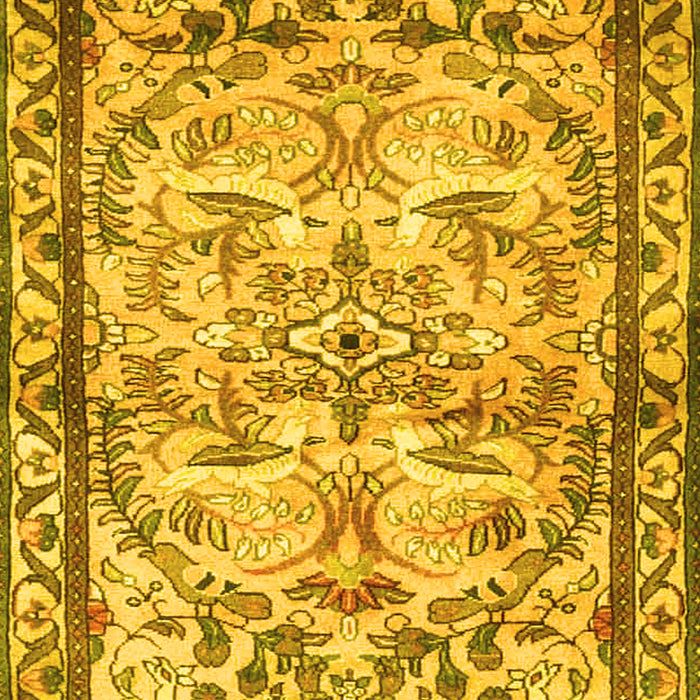 Machine Washable Persian Yellow Traditional Rug, wshtr4178yw