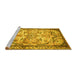 Sideview of Machine Washable Persian Yellow Traditional Rug, wshtr4178yw