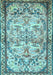 Machine Washable Persian Light Blue Traditional Rug, wshtr4178lblu