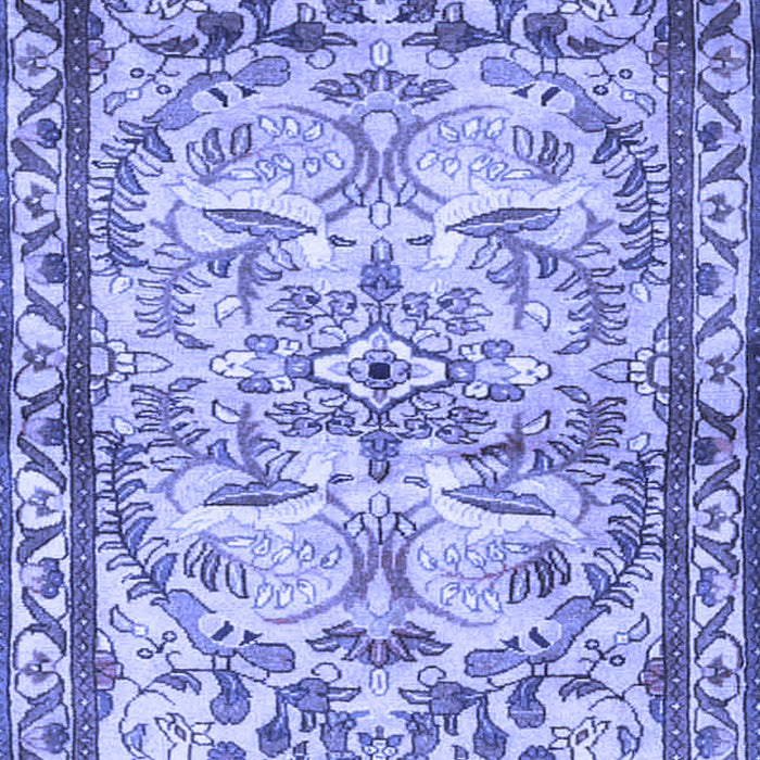 Machine Washable Persian Blue Traditional Rug, wshtr4178blu