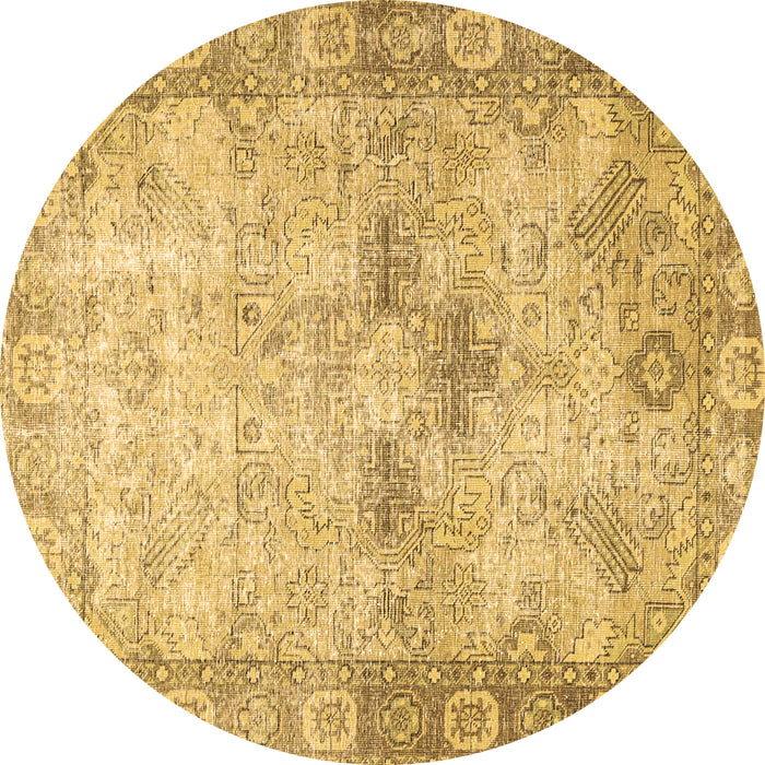 Round Machine Washable Persian Brown Traditional Rug, wshtr4179brn
