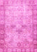 Machine Washable Persian Pink Traditional Rug, wshtr4179pnk