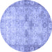 Round Persian Blue Traditional Rug, tr4179blu