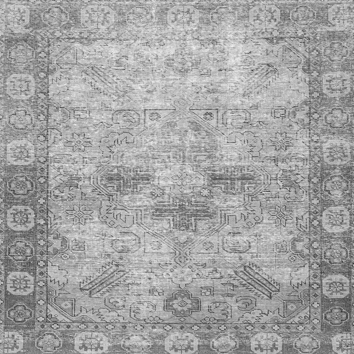 Round Machine Washable Persian Gray Traditional Rug, wshtr4179gry