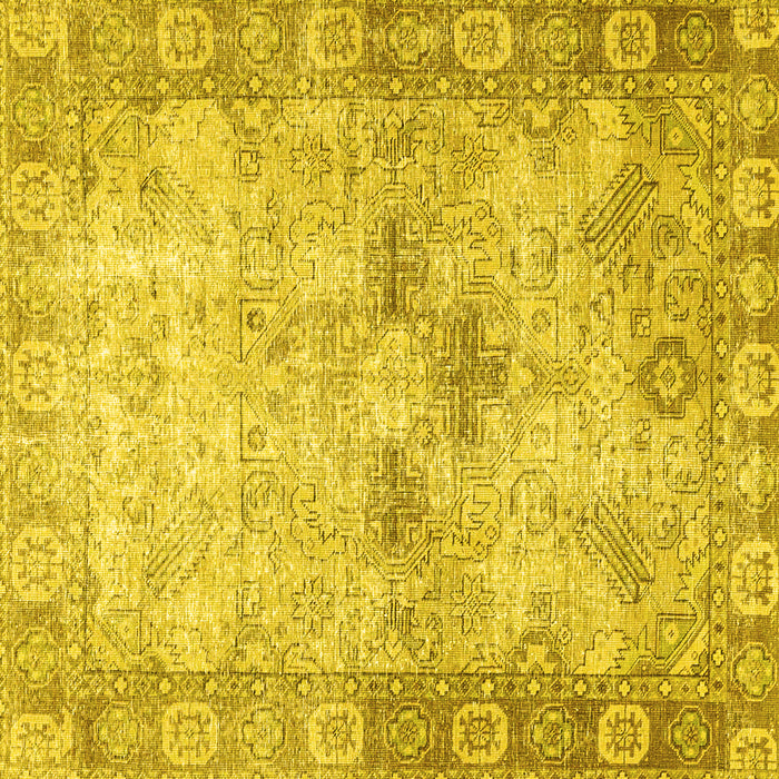 Square Persian Yellow Traditional Rug, tr4179yw