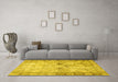 Machine Washable Persian Yellow Traditional Rug in a Living Room, wshtr4179yw